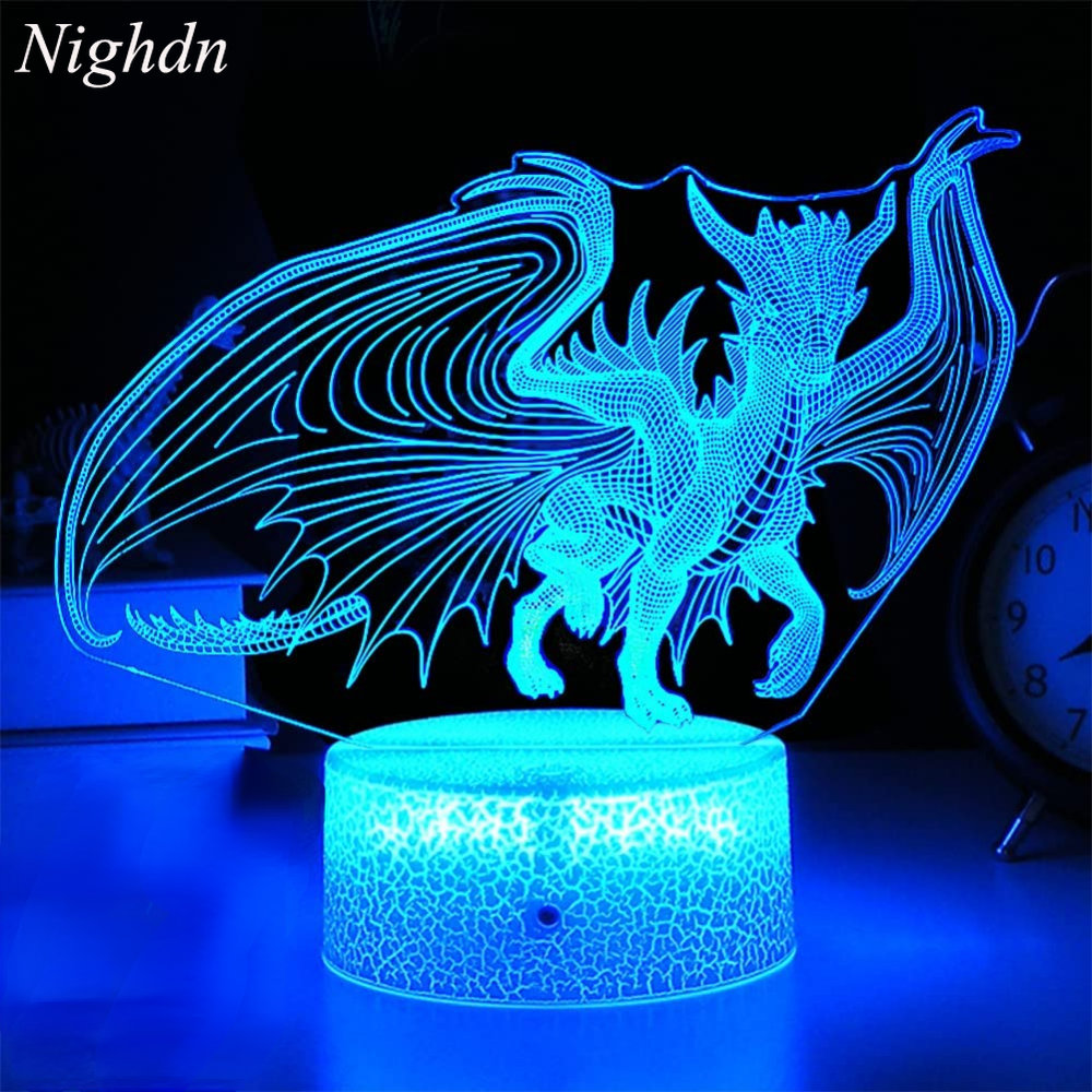 Desk Setup Lamp - Rồng Đèn Ngủ Acrylic LED 3D