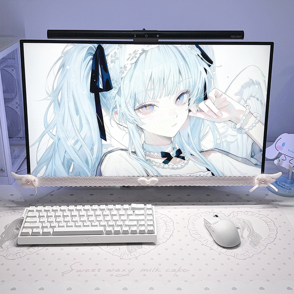 New Screen Decor White Lace Mo - đánh giá và giá Setup Desk Monitor