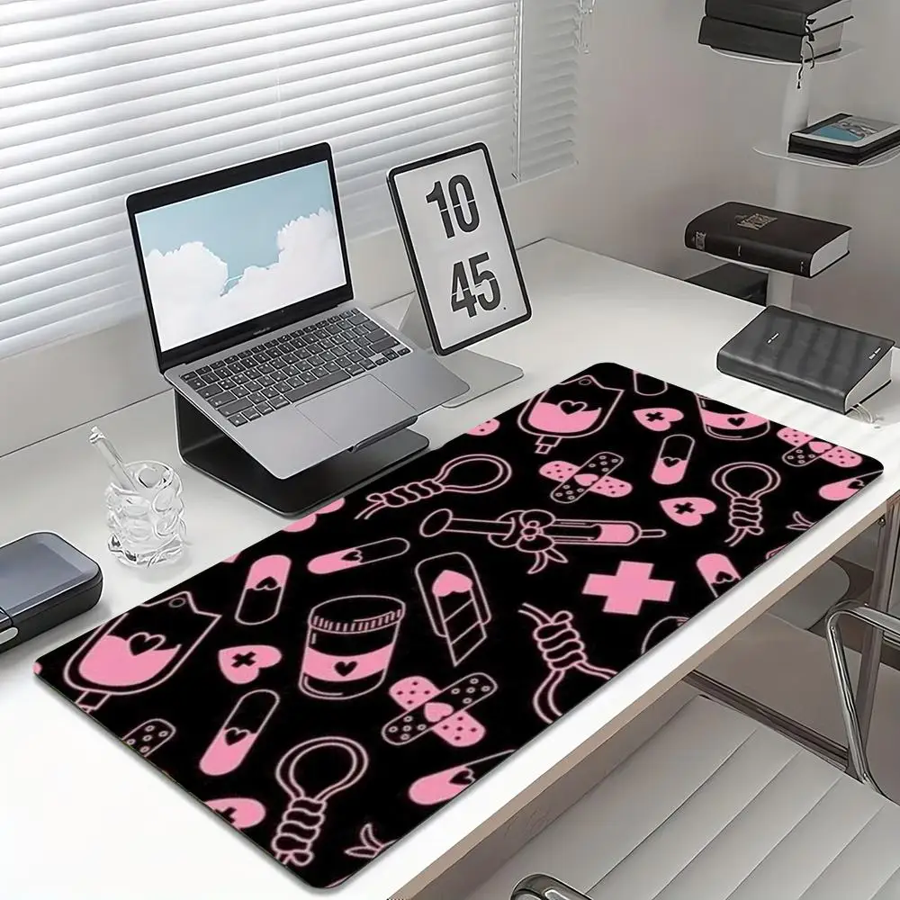 Kawaii Pink Medical Pattern Ga - đánh giá và giá Desk Setup Pc And Laptop