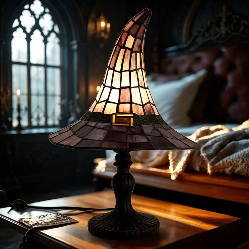 Stained Witch Hat Table Lamp H - đánh giá và giá Desk Setup Lamp