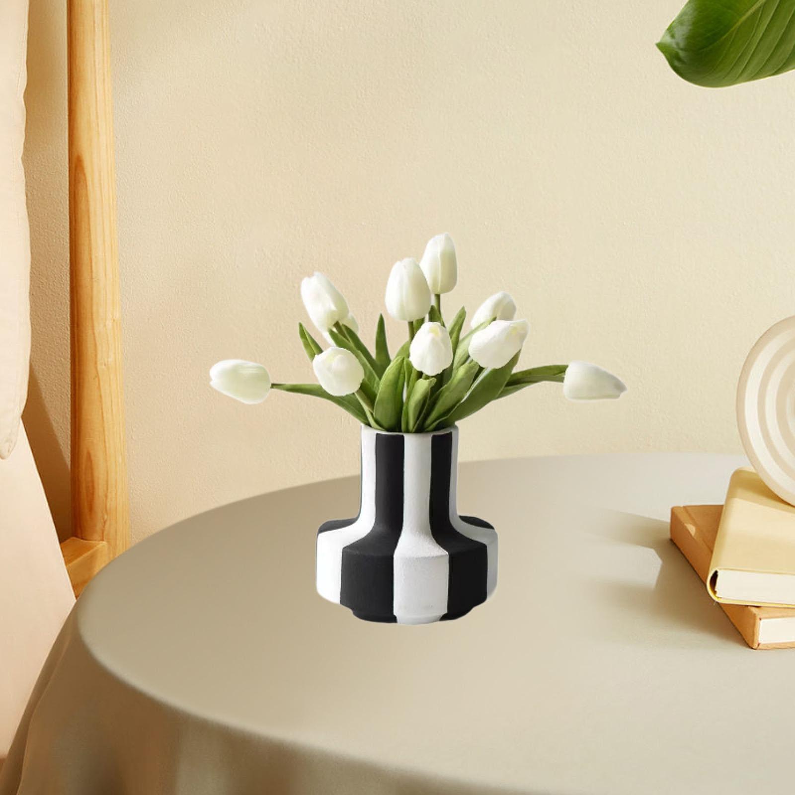 Elegant Black White Stripe Pla - đánh giá và giá Desk Setup Minimalist